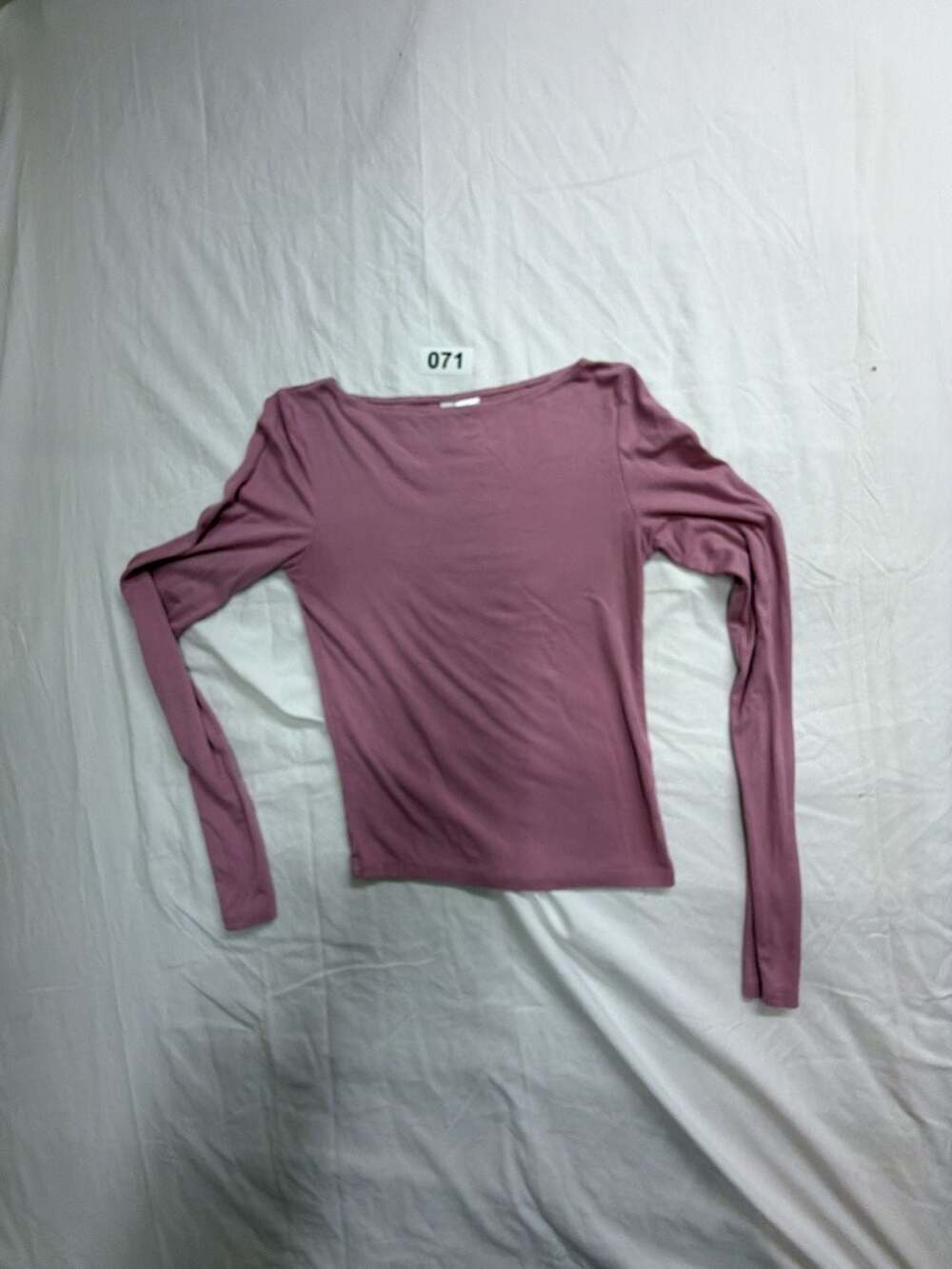 H&M Divided Ribbed Long Sleeve Boat Neck Mauve Top